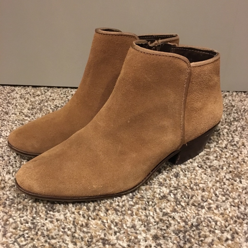 Tan suede booties size 9